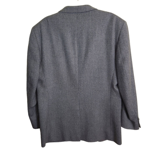 Jos A. Banks Wool Herringbone Tweed Single Breasted Blazer Size 44L - Picture 2 of 8